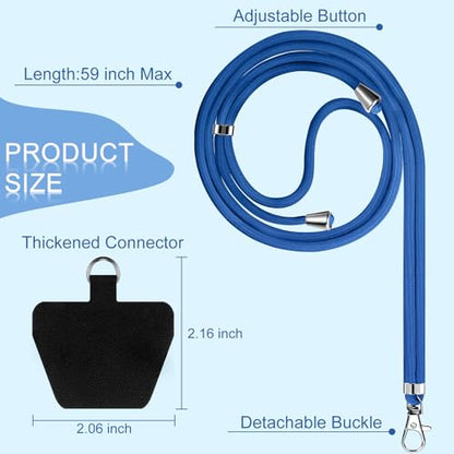 Weewooday 4 Pcs Phone Lanyard Crossbody Phone Strap, Blue Color Series - color: Blue Color Series