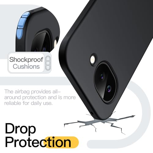 JETech Slim Case for Google Pixel 10a, Anti-Slip, Black | Soft TPU Design, Matte Finish, Shockproof Protection - color: Black