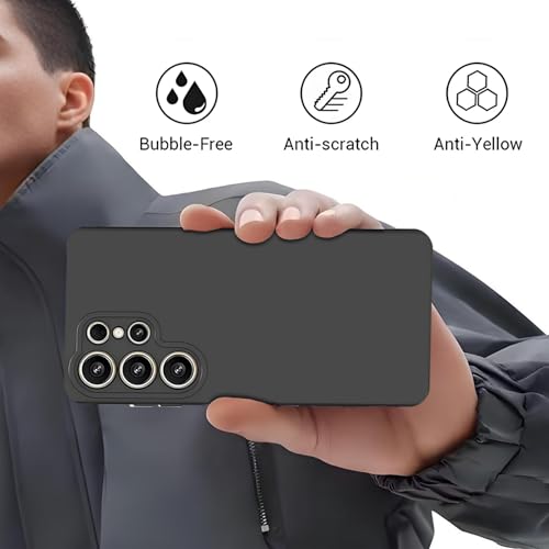 TENOC Phone Case for Samsung Galaxy S25 Ultra, Black Case Anti-Fingerprint Protective Bumper Matte Cover - color: Black, size: S25 Ultra