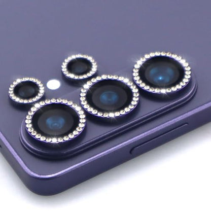for Samsung Galaxy S26 Ultra Camera Lens Protector, Bling Diamond Metal Ring Tempered Glass Lens Cover, Sparkly Rhinestone Accessories (Violet) - color: Violet