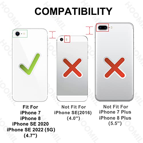 HOOMIL for iPhone SE 3rd/2nd Gen, iPhone 7/iPhone 8, Non-Yellowing, Drop Protection, Anti-Scratch Transparent Hard Back Phone Cover - White - color: White, size: iPhone 7/8/SE 2020/2022