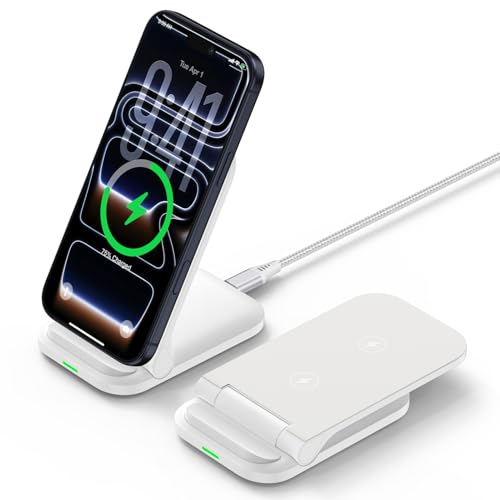 Pixel 10 Foldable Wireless Charger Fast Charging Station 15W Wireless Phone - color: White