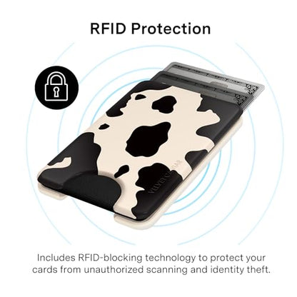 VELVET CAVIAR compatible with MagSafe Wallet - Magnetic Card Holder - color: Cow Print