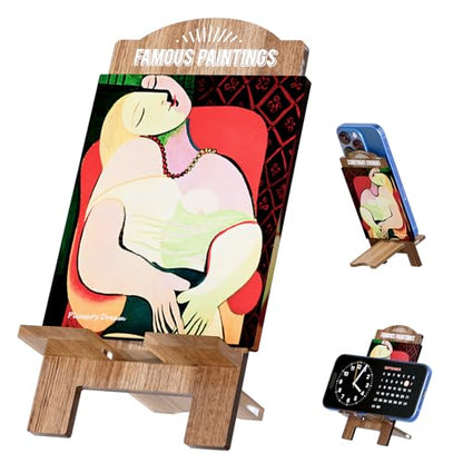 Cute and Artistic Cell Phone Stand for Desk – Multi-Functional Holder for Phones, iPads, Switch, Kindles, and Handheld Consoles. (Dream - Picasso) - style: Dream - Picasso