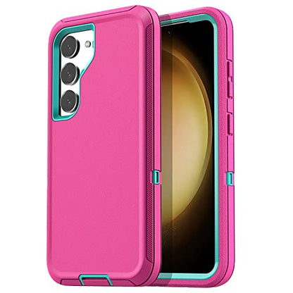 AICase for Galaxy S23 Case with Detachable Anti-Lost Hand Strap/Wristband,Heavy Duty Drop Protection Full Body Rugged Shockproof/Dust Proof 3-Layer Military Protective Durable for Samsung S23 6.1"_6 - color: Pink/aqua blue+Lilac Purple Anti-lost wristband