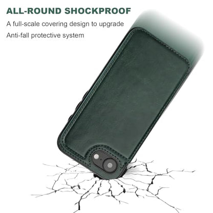 ONETOP for iPhone 17e/16e Wallet Case with Credit Card Holder,Green | Kickstand,ID/Cash Holder,Case Wallet with Card Slots,Double Magnetic Clasp,Durable PU Leather Shockproof Cover for Women Men - color: Green