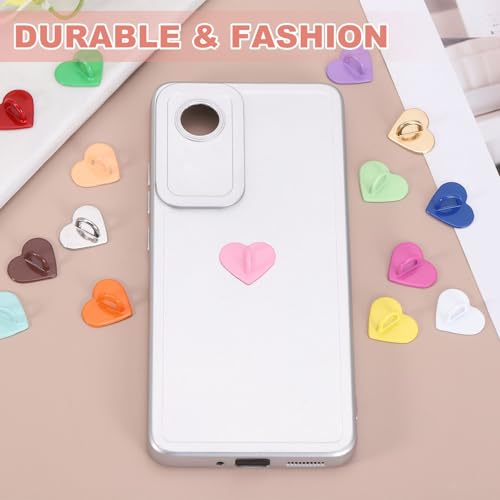MECCANIXITY 12 Pcs Heart Phone Charm Hook, Adhesive Cell Phone Charm Holder Metal Finger Grip Loop for DIY Case Pad Tablet, Light Pink/Light Purple/Sky Blue/Fruit Green - color: Light Pink/Light Purple/Sky Blue/Fruit Green