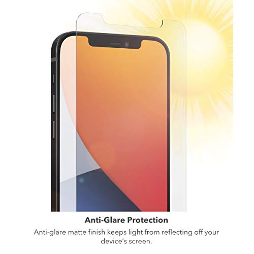 ZAGG Glass Elite Anti-Glare Plus - Blocks Glare from your device - Made for iPhone 12 Pro Max,InvisibleShield, Clear, 200106678 - size: iPhone 12 Pro Max, style: Glass Elite Anti-Glare Plus