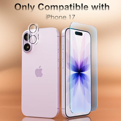 Fotbor [3+3 Pack for iPhone 17 Screen Protector, Anti-Blue Light, [Eye Protection] 9H+ Tempered Glass with Camera Lens Protector - size: iPhone 17 - 6.3 inch