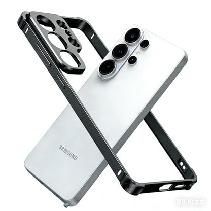 Aluminum Alloy Bumper Frame Case for Samsung Galaxy S26 Ultra, with Camera Lens Protector Backless Slim Metal Bumper Frame Cover with Soft TPU Inner [No Signal Interference] (Black) - color: Black