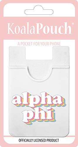 Sorority Shop Alpha Phi Koala Pouch - Retro Design Card Holder for Phone Case- Phone Wallet Stick On - Ultra-Thin and Lightweight Phone Case Wallet - Holds Cards and Cash (Pack of 2) - size: 2.25"W x 3.25"L (Pack of 2)
