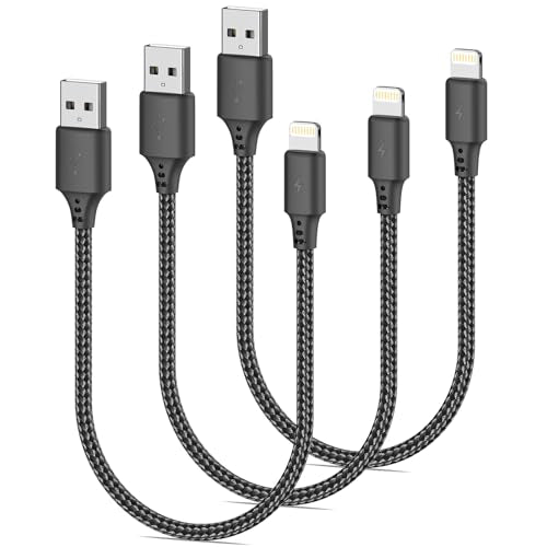 1FT USB A to Lightning Cable, 3Pack iPhone Charger Cord for iPhone 14/13/12 - size: 1FT