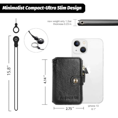 M-Plateau Phone Wallet Stick On with Adhesive and Removable Lanyard