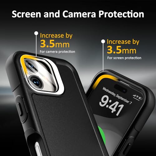Follaroma Magnetic for iPhone 17 Case with Camera Stand, Black, 6.3" | Built-in Glass Camera Cover,Compatible with MagSafe,Heavy Duty Shockproof Protective,Military-Grade Anti-DropDual Layer Cover - color: Black, size: iPhone 17 6.3''