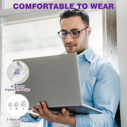 ASKUBSKU 3.5mm Headphones Wired Earbuds for Chromebook Laptop PC, Purple - color: Purple
