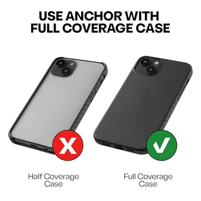 ClutchLoop Anchor-Universal Phone Tether Tab, Strong Cell Phone Lanyard Tab and Phone Strap Replacement - color: Midnight