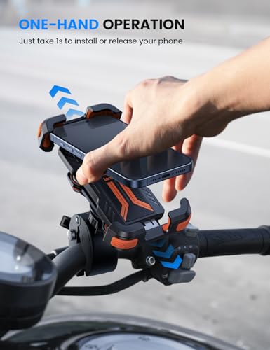 Lamicall Motorcycle Phone Mount Holder with Dual Vibration Dampener - color: Orange