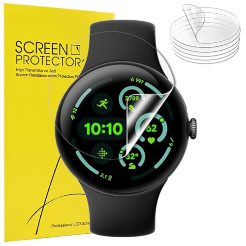 6 Pack TPU Film for Google Pixel Watch 4/3 (45mm) Screen Protector