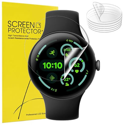 6 Pack TPU Film for Google Pixel Watch 4/3 (45mm) Screen Protector