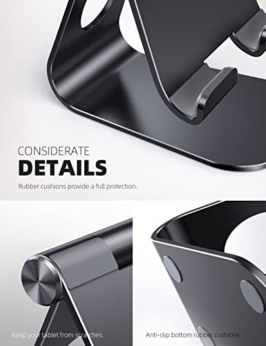 Lamicall iPad Stand Adjustable Tablet Holder, Sturdy Aluminum, Multi-Angle - color: Black