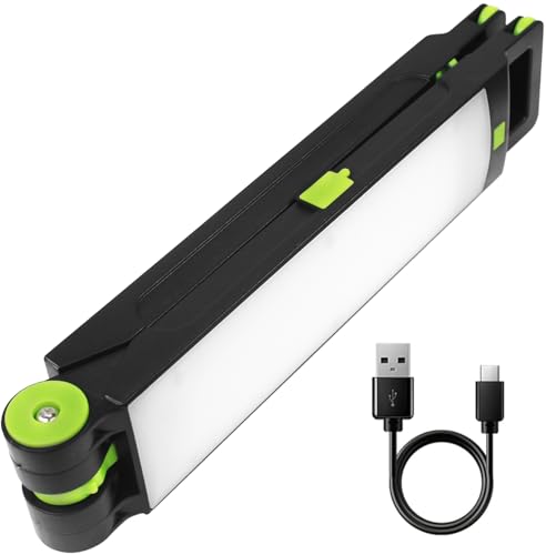 MaxWorks Rechargeable LED Work Light 1000 Lumens Dual Folding Panels Magnetic Base 4000mAh Battery USB-C Charging IP44 Portable Shop Light 50899 - style: Double-Pane