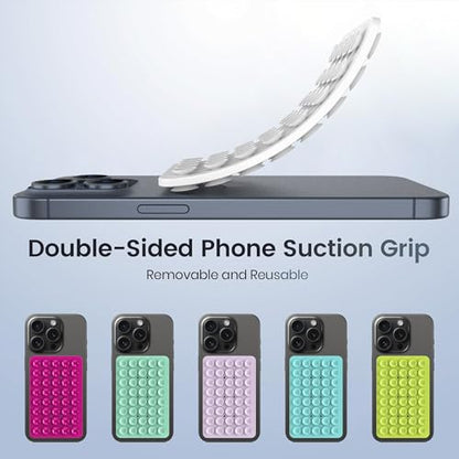 Double Sided Silicone Suction Phone Holder Mount, Silicon Accessory for iPhone and Android, Hands-Free Mirror Shower Phone Holder, TikTok Videos and Selfies (Black+White) - color: Black+White