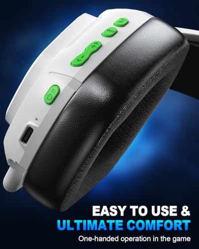 Wireless Gaming Headset for PS5 PS4 PC Switch Mac, 100H Playtime - color: Lunar White