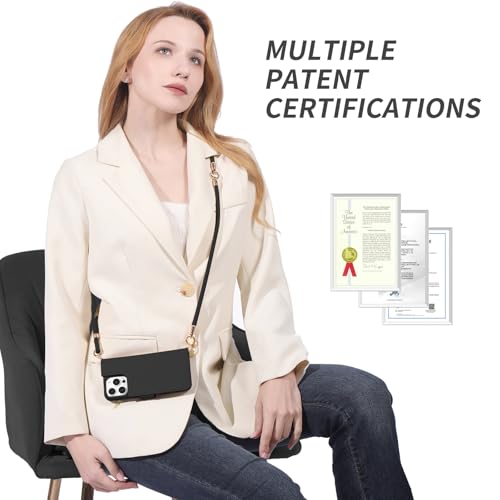 for iPhone 16 2-in-1 Magnetic Crossbody Wallet Case + Wrist Strap | Wireless Charging After Wallet Removal, Detachable Crossbody/Wrist Straps, Landscape Stand, Card Holder and Zipper Pocket - color: Black, size: iPhone 16