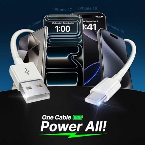 USBA to Type C Cable 6FT/1M, 4Pack USB A to USB C Fast Cable - size: 6FT