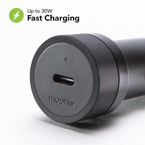Mophie 30W USB-C Car Charger - Eco-Friendly Fast Charging for Devices, LED Indicator, Universal AUX Compatibility - style: USB-C