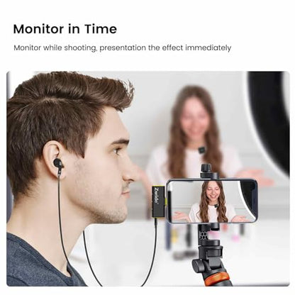 Zwide Professional Wireless Lavalier Microphone System M3-C(1to1), 3 Levels Noise Cancellation, Plug and Play, Compact Lapel Mini Mics with Magnetic Clip, Compatible with USB-C Port, Really No Cord