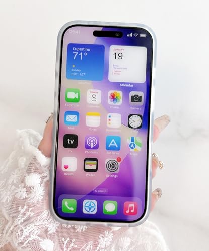 Qokey Compatible for iPhone 17 Pro Max Case 6.9" - Glossy Groovy Wavy Shell, Slim Lightweight Soft Protection for Men Women, Fashionable Trendy Artistic Marble Design Cover - Blue Ocean Waves - color: Blue Ocean Waves