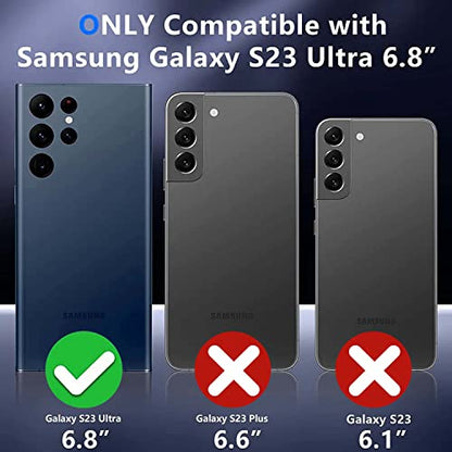 MONASAY Wallet Case for Samsung S23 Ultra with 3 Card Holders - Blue - color: Blue, size: Galaxy S23 Ultra