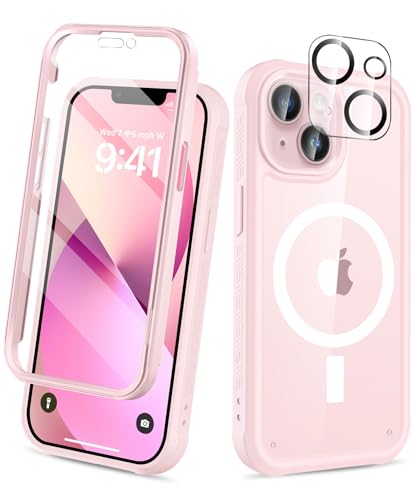 Compatible with iPhone 14 Plus Case, Built-in Screen Protector, with Camera Lens Protector, [Compatible with MagSafe] Full Body Phone Case, Magnetic Protective Cover for 14Plus 6.7" (Pink) - color: Magnetic Pink, size: iPhone 14 Plus 6.7"