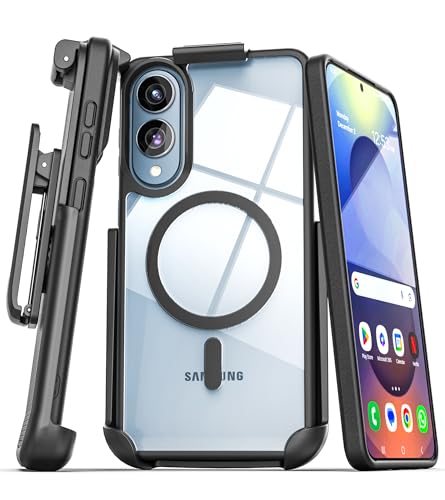 Encased SlimShield for Samsung Galaxy S25 Edge Case with Belt Clip (Compatible with MagSafe) Slim Protective Case & Holster (Clear, S25 Edge) - color: Clear, size: S25 Edge