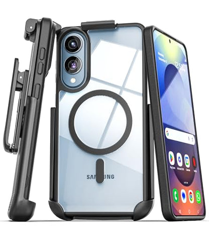Encased SlimShield for Samsung Galaxy S25 Edge Case with Belt Clip (Compatible with MagSafe) Slim Protective Case & Holster (Clear, S25 Edge) - color: Clear, size: S25 Edge