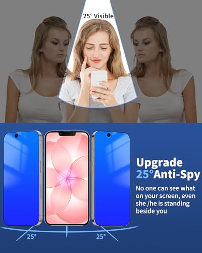 2 Pack Privacy Screen Protector for iPhone 17e / iPhone 16e Blue - color: For iphone 17e/16e Blue