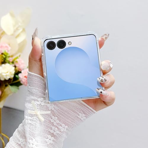 Compatible with Samsung Galaxy Z Flip 8 Case Clear Flower Women | Dried Pressed Floral Soft TPU Shockproof Protective Phone Cover Girls - color: TPU/Flower white, size: Samsung Galaxy Z Flip 8