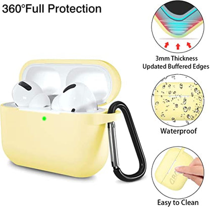 Lerobo for AirPods Pro 2 Case with Keychain, Cream Yellow - color: Cream Yellow