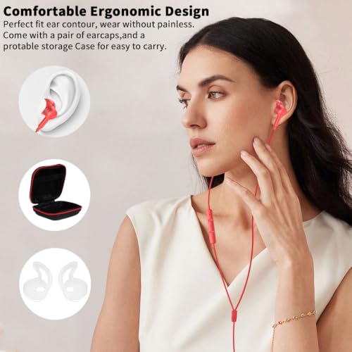 USB C Earbuds Wired Headphones for iPhone 18 Pro Max 17 16 17e,Red - color: Red