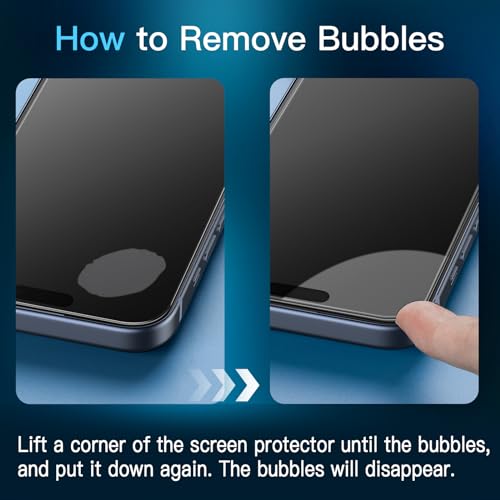 JETech Screen Protector for iPhone 15 Pro, 3-Pack | 9H Tempered Glass, HD Clear, Anti-Scratch Protection, Easy Installation Tool - size: iPhone 15 Pro