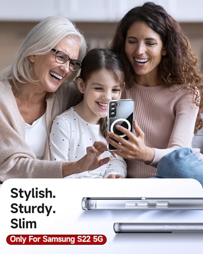 LeYi for Galaxy S22 Phone Case: [Mag-Safe Fit] with Raised Camera Guard, Matte Translucent Slim Translucent Soft-Touch Protective para Samsung S22 5G Case, Clear - color: Clear, size: Galaxy S22 (6.1 Inch)
