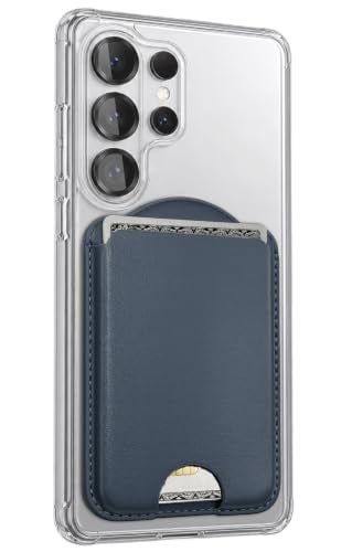 ENCASED Magnetic Wallet for Samsung Phones (Compatible with MagSafe) Premium PU Leather Slim Card Holder Designed for Galaxy S26, S26 Plus, S26 Ultra (Dark Blue) - color: Blue