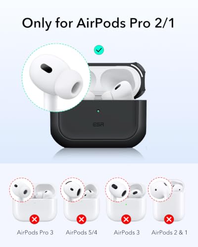 ESR for AirPods Pro 2 Case, Compatible with MagSafe, Black - color: Black, size: AirPods Pro 2&1 Case