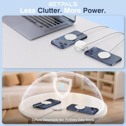 15W Fast Magnetic Wireless Charging Pad Suitable for Travel Home Office - color: White