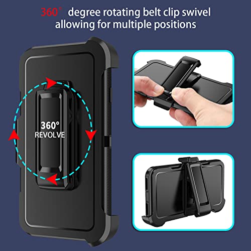 for Galaxy S10 Case,[Without Screen Protector] Belt-Clip Holster Case,Heavy Duty Shockproof 3 Layers Full Bady Protection Cover for Galaxy S10 6.1 inch, Black - color: Belt-Clip Holster Black