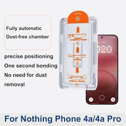 for Nothing Phone 4a/4a Pro Screen Protector with De-Bubble Card, 9H Hardness Military-Grade Shatterproof Protection Tempered Glass flim, Case Friendly, Anti-Scratch (2 PACK) - color: Nothing Phone 4a Pro