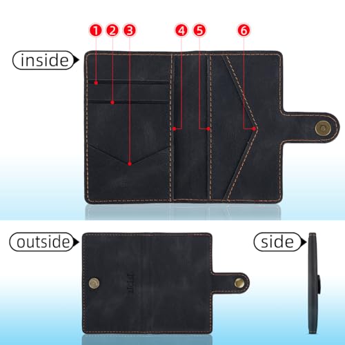 for Apple Magsafe Wallet,Magnetic Phone Wallet for iPhone 16/15/14 Pro Max/14 Pro/14 Plus/13/12 Series,5 Card Holders with Magsafe and RFID Blocking,Vegan Leather,Black - color: Black