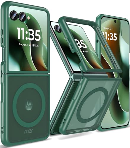 Fin2feel Magnetic Case for Moto Razr Ultra 2025/2026 Case,Compatible with Mag-Safe,Shockproof Yellowing Anti-Scratch Hard PC Matt Back Cover for Motorola Razr Ultra 2025/2026,Green - color: Green, size: Razr Ultra 2025/2026