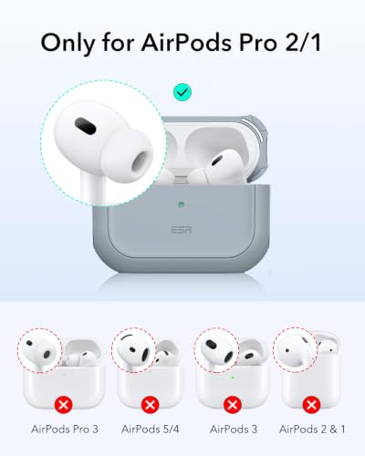 ESR for AirPods Pro 2 Case, Compatible with MagSafe, Gray - color: Gray, size: AirPods Pro 2&1 Case